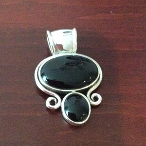Sterling silver and black stone charm